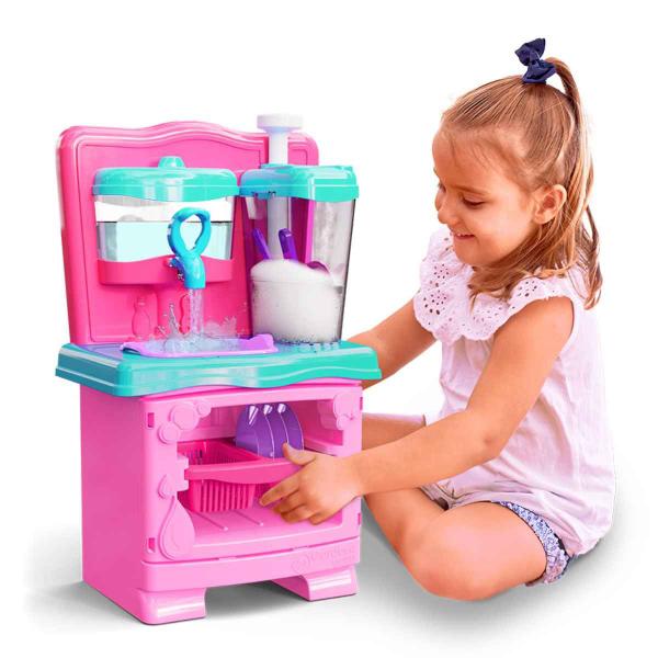 Imagem de Cozinha Acqua Bubble  Cardoso Toys  Super Lava Louça Infantil Com Água De Verdade