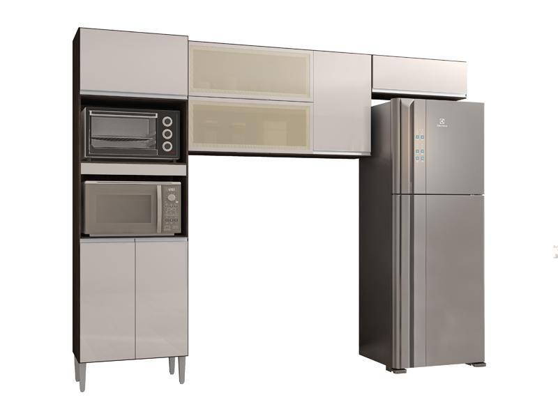 Cozinha Aline Chocolate/Off White - Poquema Imagem de Cozinha Aline Chocolate/Off White - Poquema