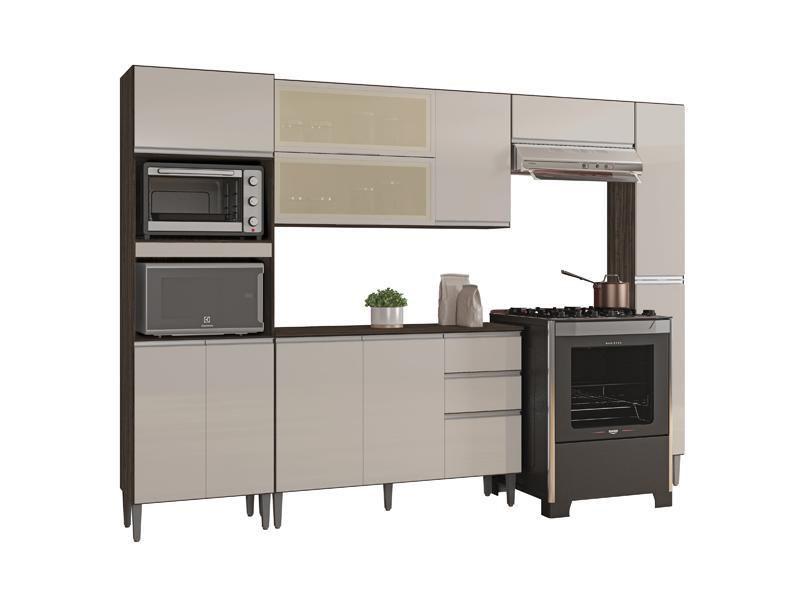 Cozinha Aline Chocolate/Off White - Poquema Imagem de Cozinha Aline Chocolate/Off White - Poquema