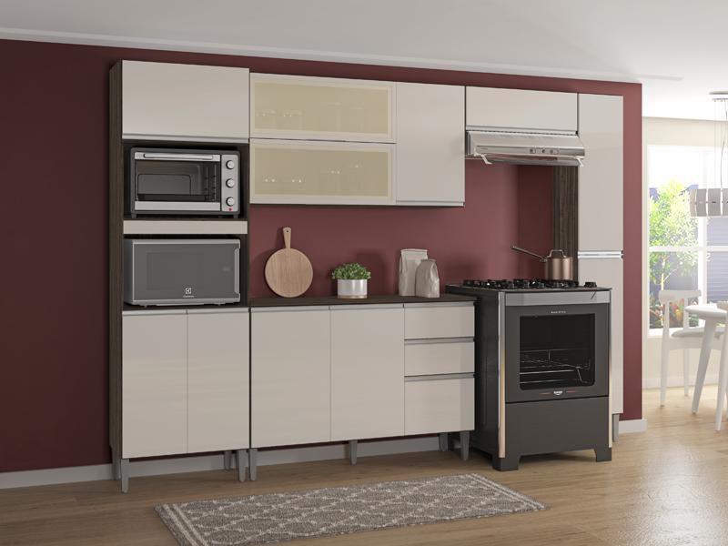 Cozinha Aline Chocolate/Off White - Poquema Imagem de Cozinha Aline Chocolate/Off White - Poquema