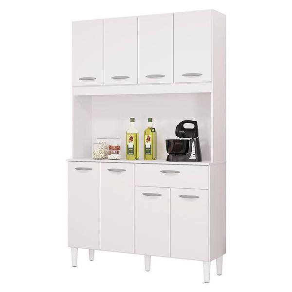 Imagem de Cozinha Ambiente Kit Cassia 8 Portas Branco - Poquema