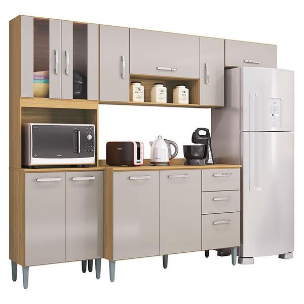 Cozinha Ambiente Lavínia Balcão com Tampo Damasco Off White - Poquema - Poquema Industria Imagem de Cozinha Ambiente Lavínia Balcão com Tampo Damasco Off White - Poquema