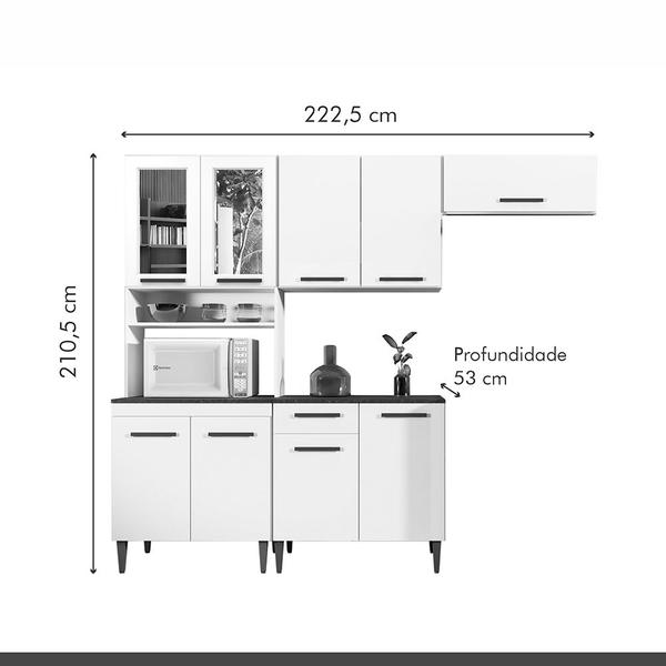 Imagem de Cozinha Atenas Com Vidro Reflecta 09Portas 1 Gaveta