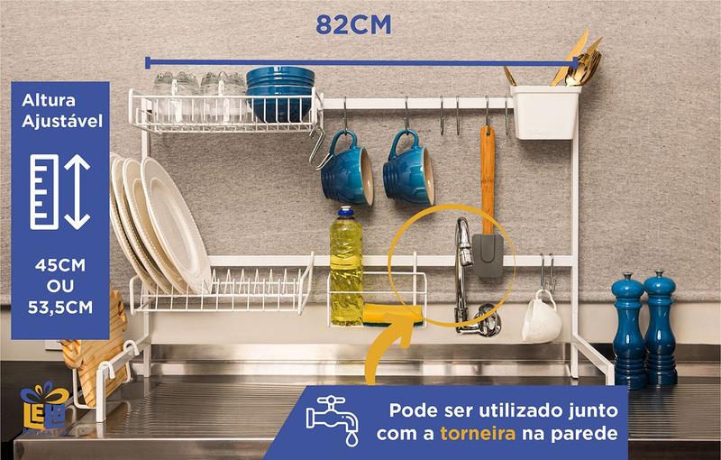 Imagem de Cozinha Autossustentável Escorredor de Louça Suspenso Modular 20 Peças