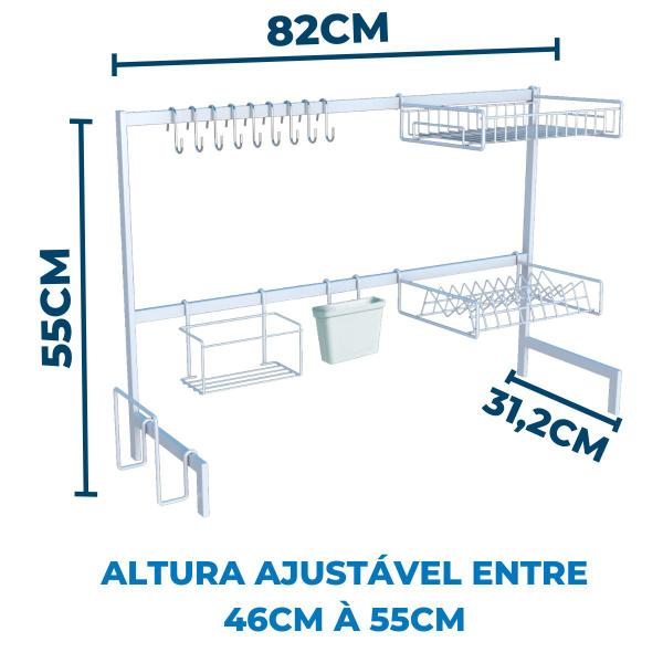 Imagem de Cozinha Autossustentável Escorredor Modular Suspenso 82cm Para Segurar Pratos Copos Louças Cozinha