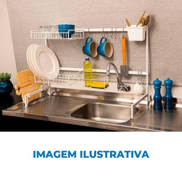 Imagem de Cozinha Autossustentável Escorredor Modular Suspenso 82cm Para Segurar Pratos Copos Louças Cozinha