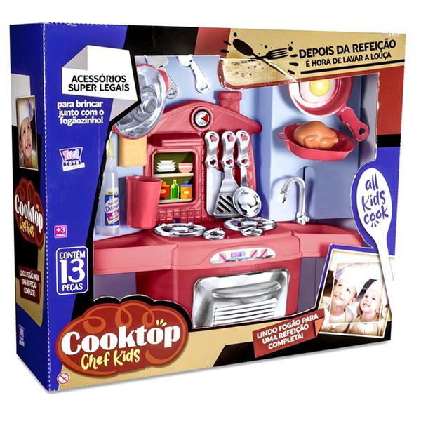 Cozinha Com Acessórios Cooktop Chef Kids - Zuca Toys Imagem de Cozinha Com Acessórios Cooktop Chef Kids - Zuca Toys