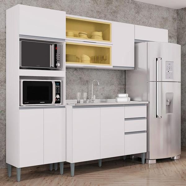 Cozinha com Balcão de Pia Aline Branco - Poquema - Poquema Industria Imagem de Cozinha com Balcão de Pia Aline Branco - Poquema