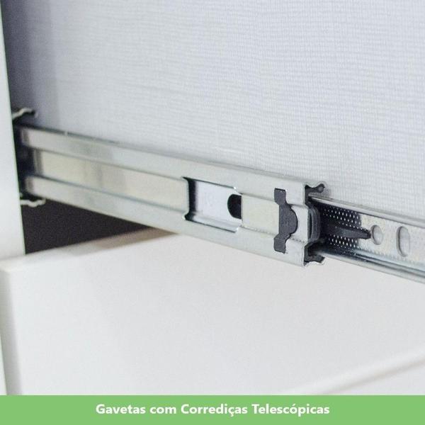 Imagem de Cozinha Compacta 05 Peças C/ Aéreo 3 Portas Com Vidro Branco