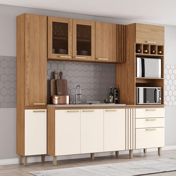 Cozinha Compacta 10 Portas 2 Gavetas para 2 Fornos B125 - Briz Imagem de Cozinha Compacta 10 Portas 2 Gavetas para 2 Fornos B125