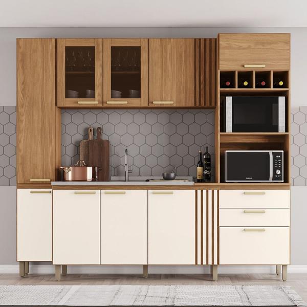 Cozinha Compacta 10 Portas 2 Gavetas para 2 Fornos B125 - Briz Imagem de Cozinha Compacta 10 Portas 2 Gavetas para 2 Fornos B125