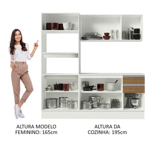 Imagem de Cozinha Compacta 100% MDF Madesa Smart 190 cm Com Armário, Balcão e Tampo