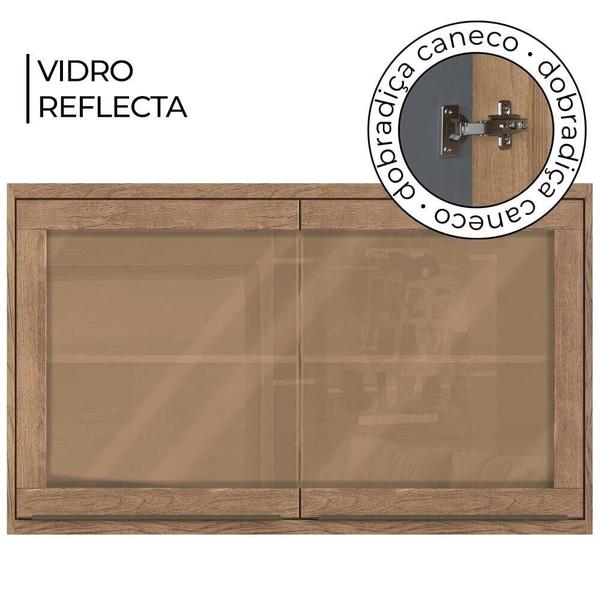 Imagem de Cozinha Compacta 100% MDF Modular Édez Uno, 3 Peças, Off White e Louro Freijo