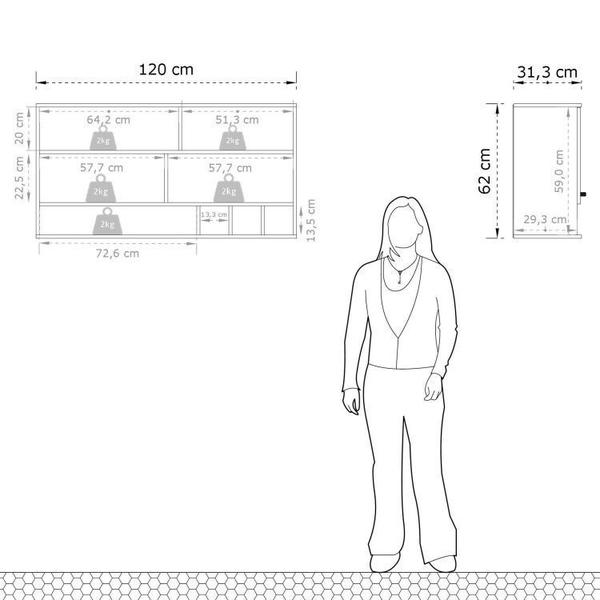 Imagem de Cozinha Compacta 12 Peças 10 Portas 8 Gavetas Evolution Plus Tannat/Branco