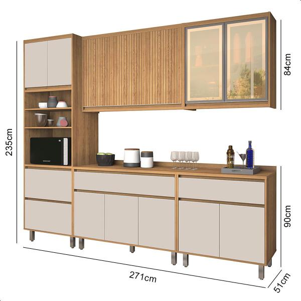 Imagem de Cozinha Compacta 12 Portas 4 Gavetas Agata