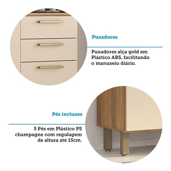 Imagem de Cozinha Compacta 130,70cm 5 Portas e 2 Gavetas com Tampo 352 Luciane Móveis