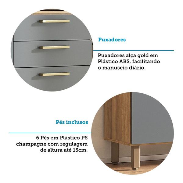 Imagem de Cozinha Compacta 165,40cm 7 Portas e 2 Gavetas com Tampo 353 Luciane Móveis