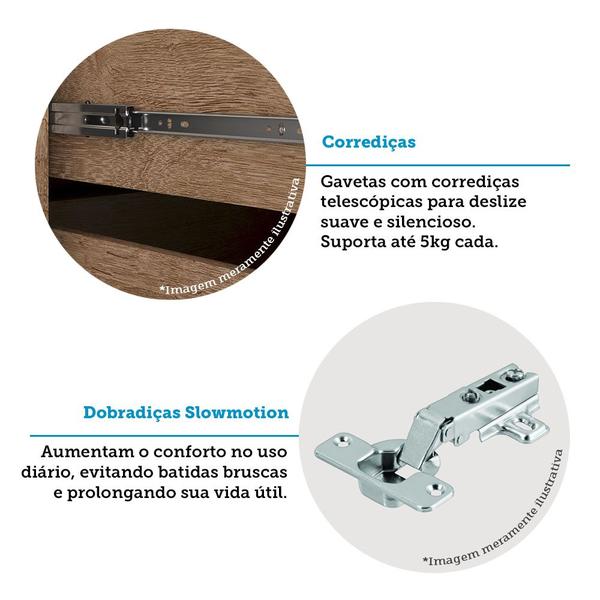 Imagem de Cozinha Compacta 165,40cm 7 Portas e 2 Gavetas com Tampo 353 Luciane Móveis