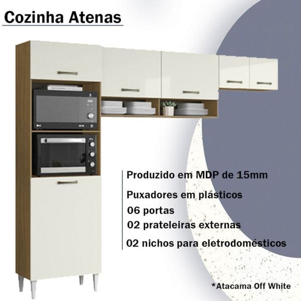 Imagem de Cozinha Compacta 197cm 6 Portas Atacama Off White Armoveis