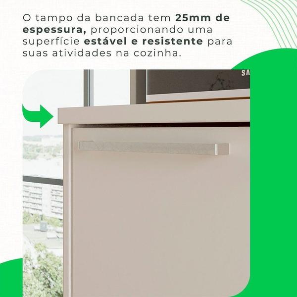 Imagem de Cozinha Compacta 2 Peças 5 Portas 2 Gavetas Paris Sallêto Branco