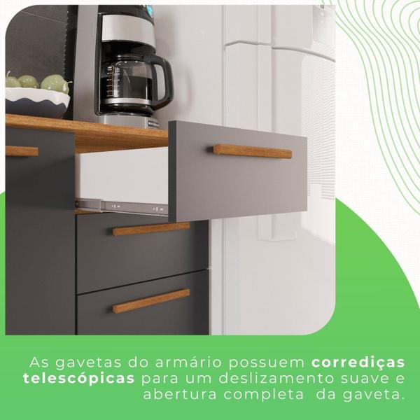 Imagem de Cozinha Compacta 2 Peças 6 Portas 2 Gavetas Bella