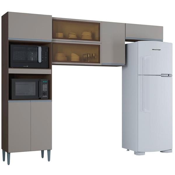 Imagem de Cozinha Compacta 250 cm Vidro Reflecta 705 Chocolate Off White POQQ