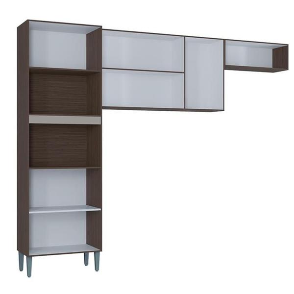 Cozinha Compacta 250 cm Vidro Reflecta 705 Chocolate Off White POQQ - Poquema Imagem de Cozinha Compacta 250 cm Vidro Reflecta 705 Chocolate Off White POQQ