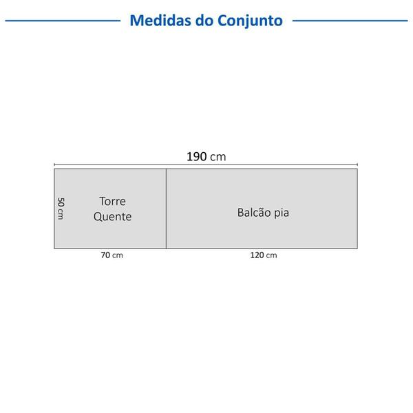 Imagem de Cozinha Compacta 3 Peças 1 Paneleiro Duplo 1 Aéreo 1 Balcão Soho Cabecasa Madeiramadeira