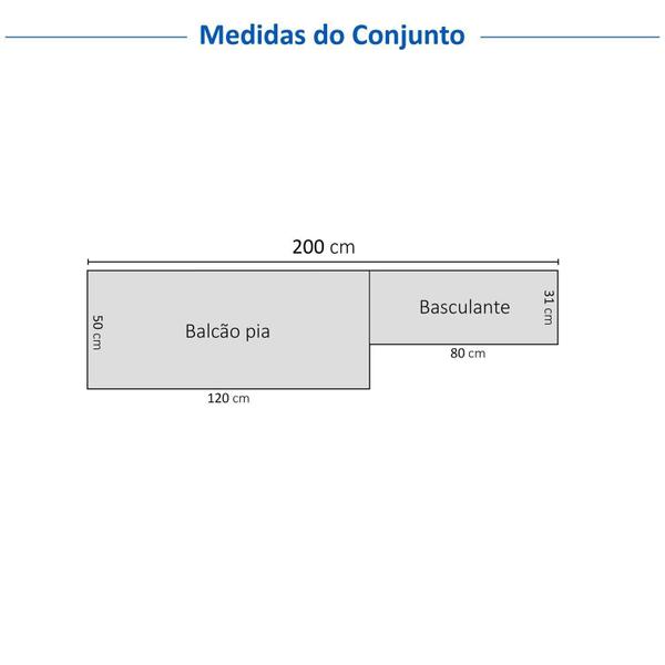 Imagem de Cozinha Compacta 3 Peças 2 Aéreos 1 Balcão Soho Cabecasa Madeiramadeira