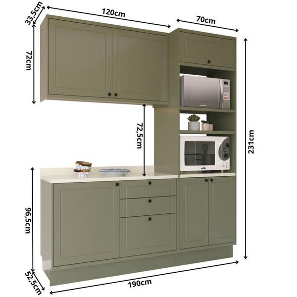 Imagem de Cozinha Compacta 3 Peças 6 Portas 3 Gavetas Sevilha