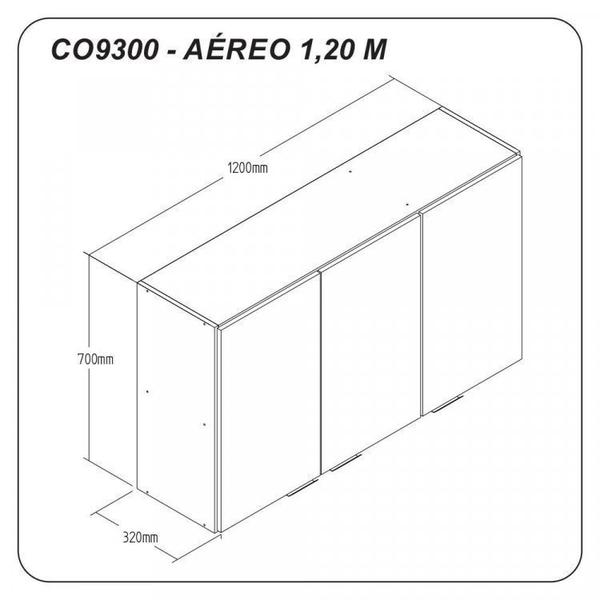 Imagem de Cozinha Compacta 4 Peças 1 Balcão 2 Aéreos e 1 Torre Quente Hera