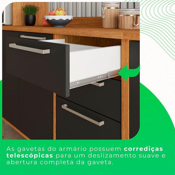 Imagem de Cozinha Compacta 4 Peças 10 Portas 2 Gavetas Paris Sallêto Móveis