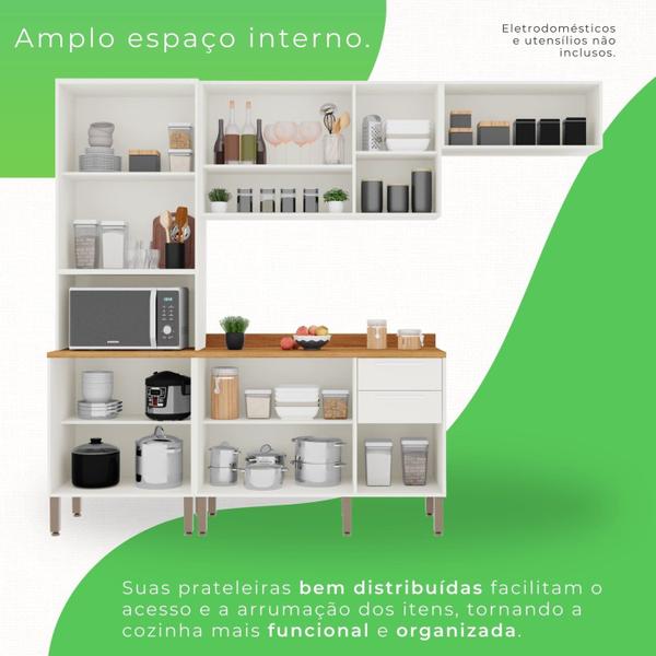 Imagem de Cozinha Compacta 4 Peças 10 Portas 2 Gavetas Paris