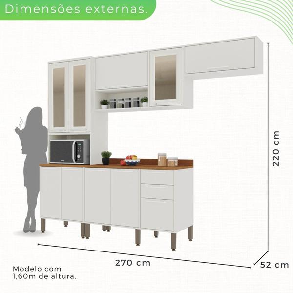 Imagem de Cozinha Compacta 4 Peças 10 Portas 2 Gavetas Paris