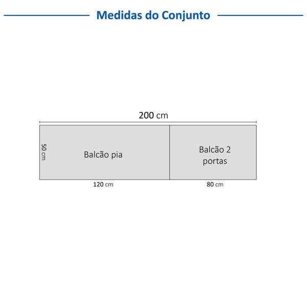 Imagem de Cozinha Compacta 4 Peças 2 Aéreos 2 Balcões Soho Cabecasa Madeiramadeira