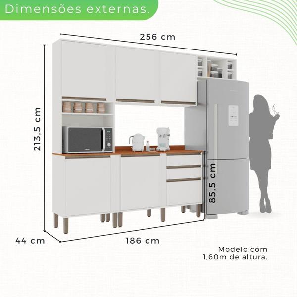 Imagem de Cozinha Compacta 4 Peças 5 Portas 2 Gavetas Pérola