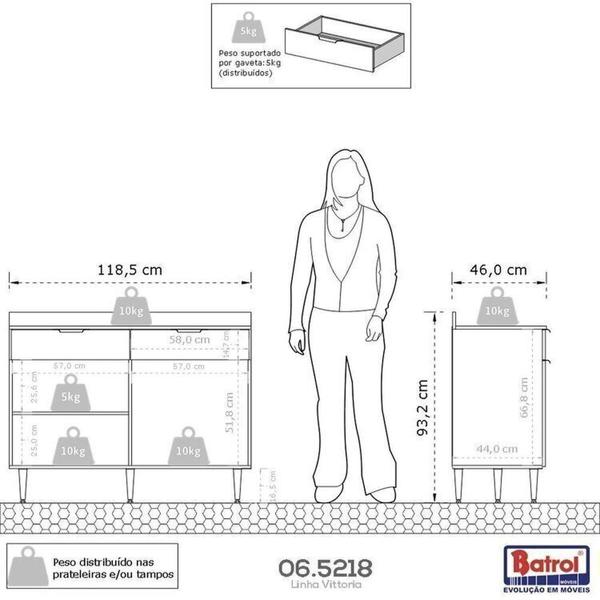 Imagem de Cozinha Compacta 4 Peças 6 Portas 3 Gavetas Vittoria