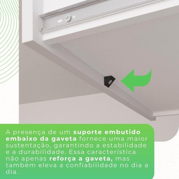 Cozinha Compacta 4 Peças 6 Portas 4 Gavetas Pérola - Sallêto Móveis Imagem de Cozinha Compacta 4 Peças 6 Portas 4 Gavetas Pérola