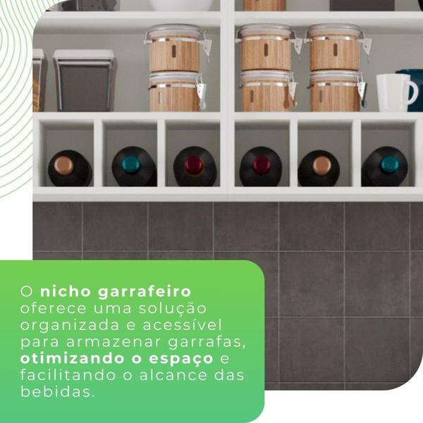 Cozinha Compacta 4 Peças 6 Portas 4 Gavetas Pérola - Sallêto Móveis Imagem de Cozinha Compacta 4 Peças 6 Portas 4 Gavetas Pérola