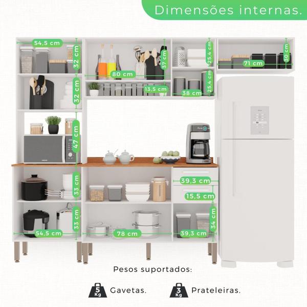 Imagem de Cozinha Compacta 4 Peças 9 Portas 2 Gavetas Bella