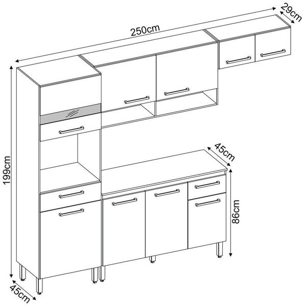 Imagem de Cozinha Compacta 4 Peças com Tampo Dama Demóbile