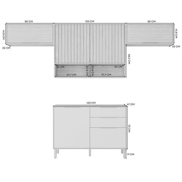 Imagem de Cozinha Compacta 4 Peças Divina Freijó/Off White