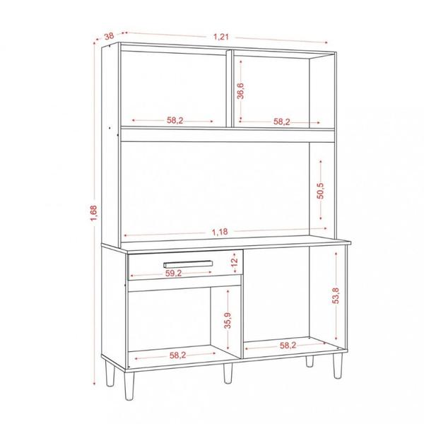 Imagem de Cozinha Compacta 4 Portas 1 Gaveta Flex Color 4308 Aramóveis