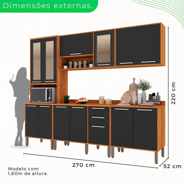Cozinha Compacta 5 Peças 13 Portas 2 Gavetas Paris Sallêto Móveis Imagem de Cozinha Compacta 5 Peças 13 Portas 2 Gavetas Paris Sallêto Móveis