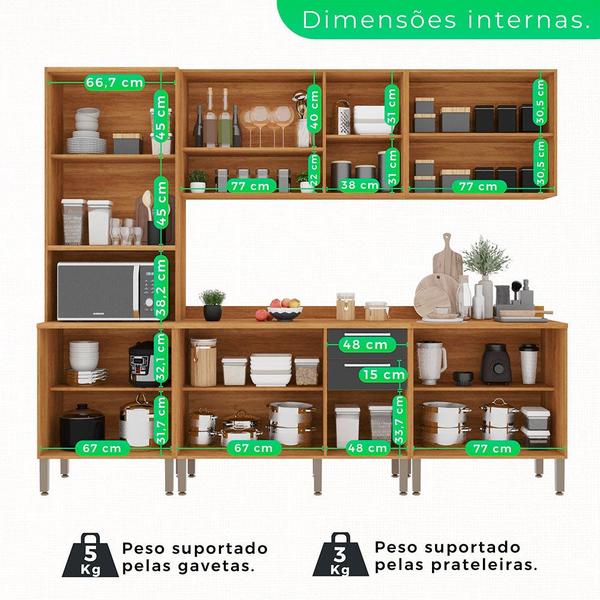 Cozinha Compacta 5 Peças 13 Portas 2 Gavetas Paris Sallêto Móveis Imagem de Cozinha Compacta 5 Peças 13 Portas 2 Gavetas Paris Sallêto Móveis