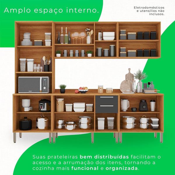 Cozinha Compacta 5 Peças 13 Portas 2 Gavetas Paris Sallêto Móveis Imagem de Cozinha Compacta 5 Peças 13 Portas 2 Gavetas Paris Sallêto Móveis