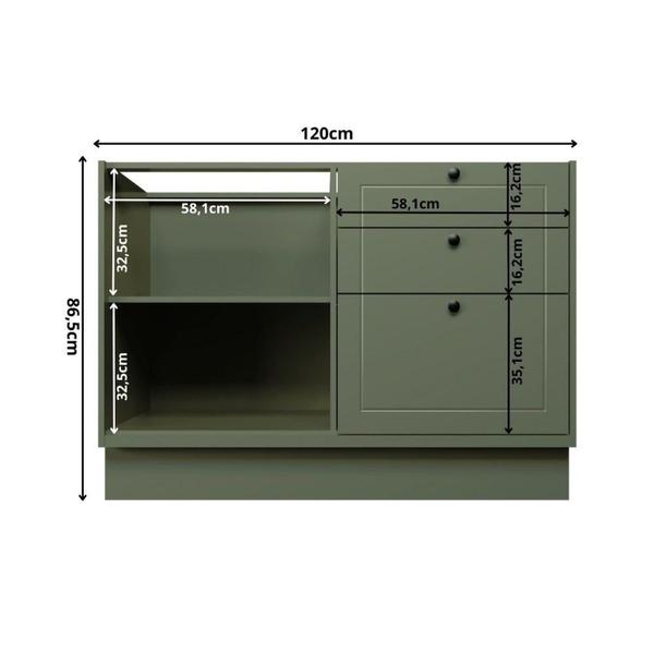 Imagem de Cozinha Compacta 5 Peças 6 Portas 6 Gavetas Sevilha