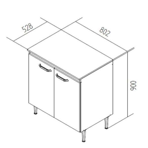 Imagem de Cozinha Compacta 5 Peças Berlim Ipê/Cristalo