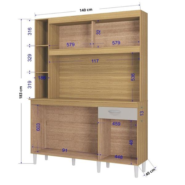 Imagem de Cozinha Compacta 5 Portas 1 Gaveta 140cm Duda Poquema