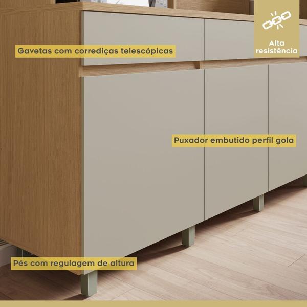 Imagem de Cozinha Compacta 5 Portas 2 Gavetas Realeza 160cm 100% Mdf